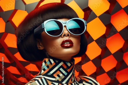 Stylish black woman with sunglasses