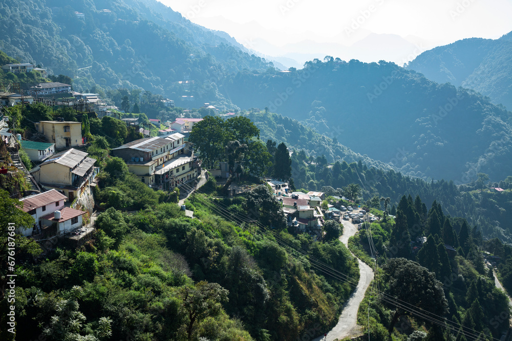 Mountain view at hill station of Mussourie,Uttarakhand,India