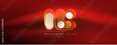 Neon circle abstract background. Template for wallpaper, banner, presentation, background