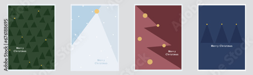 Set of Christmas cards. Christmas tree backgrounds for covers, banners, flyers and posters. Vector illustration.