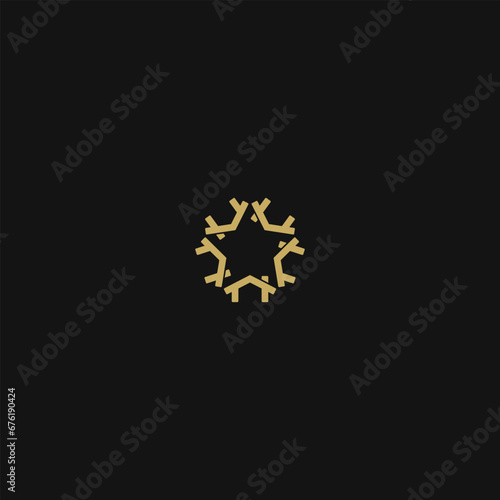 Gold Star House Vector