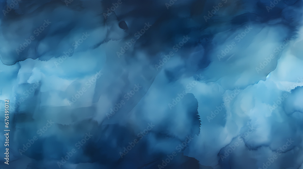 Digital technology smooth dark blue watercolor texture abstract poster web page PPT background
