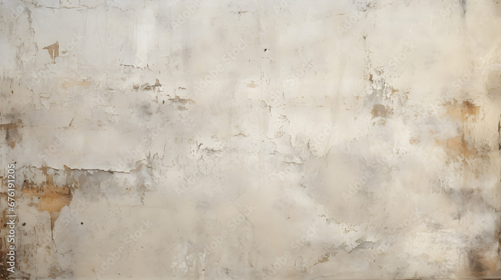Fototapeta premium Old white lime washed wall texture paper. generative AI.