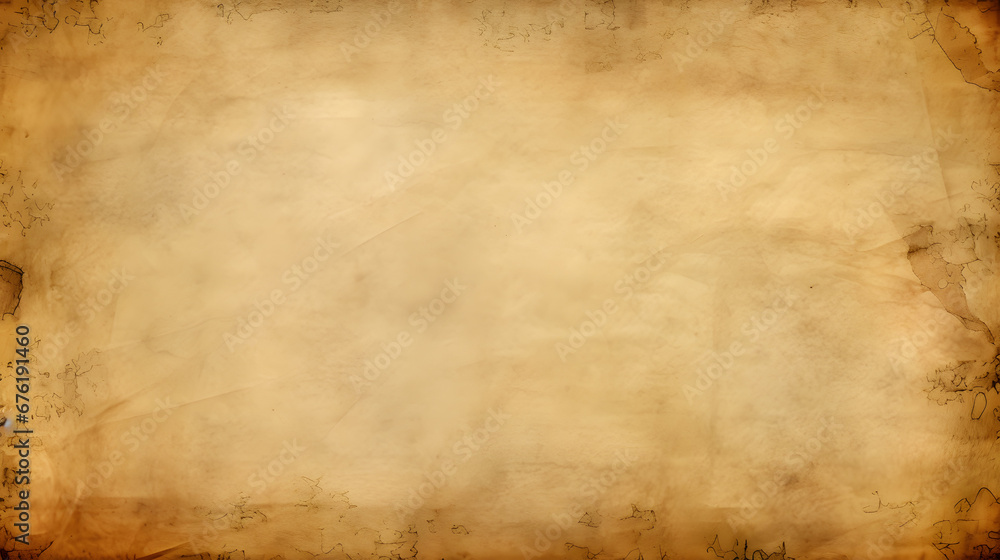 Old worn blank parchment paper texrture or background. generative AI.