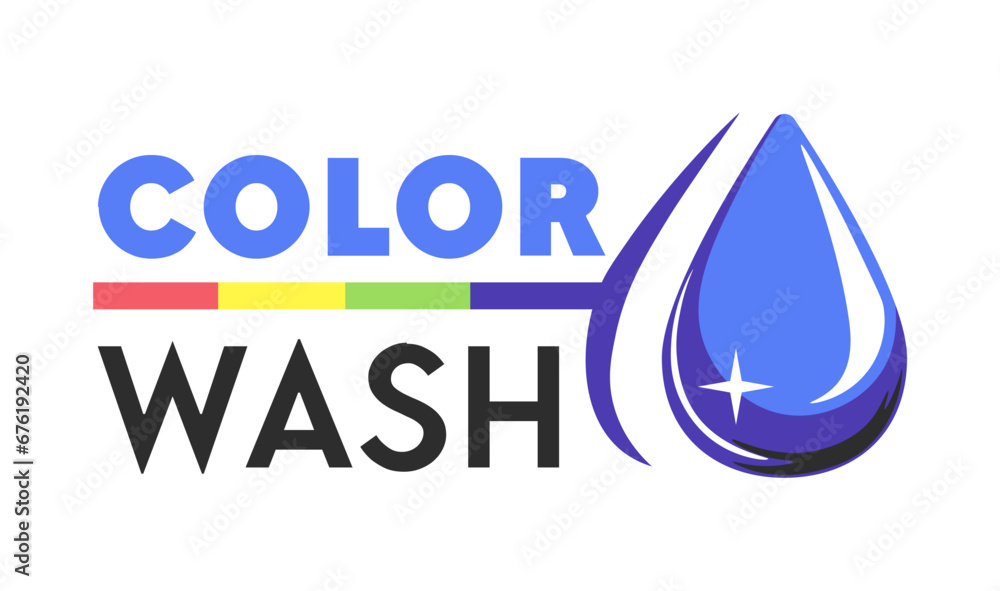 Color wash, icon with sparkling drop of water Color wash, icon with sparkling drop of water