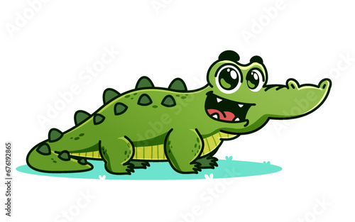cute Alligator cartoon, animal alphabet cute cartoon © imajin