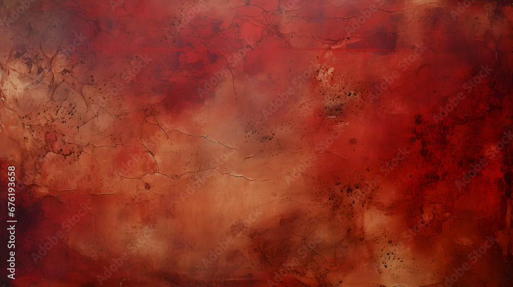 Red stained grungy background or texture. generative AI.