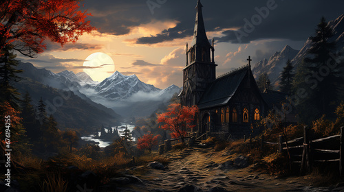 Ancient church background