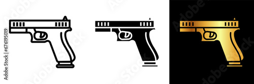 The Pistol icon signifies firepower, security, and law enforcement. It embodies themes of protection, authority, and danger. 