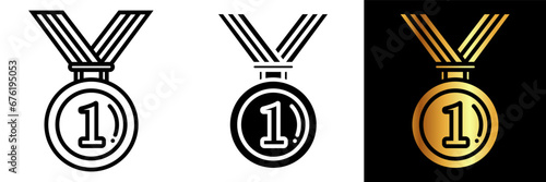 The Gold Medal icon signifies achievement, excellence, and victory.  photo