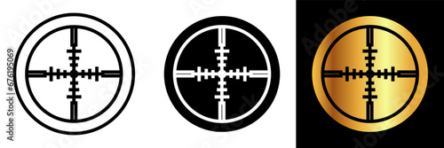 The Crosshair icon symbolizes precision, aiming, and accuracy. It's often used in various contexts such as targeting, shooting, gaming, and design to represent focus and pinpoint accuracy.