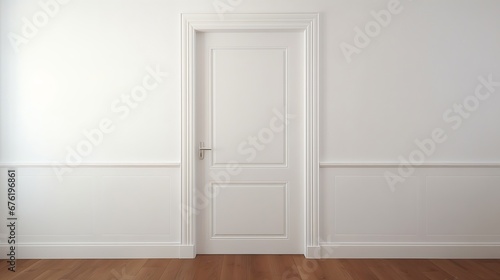 White entrance door inside an apartment in a modern interior : Generative AI © Generative AI