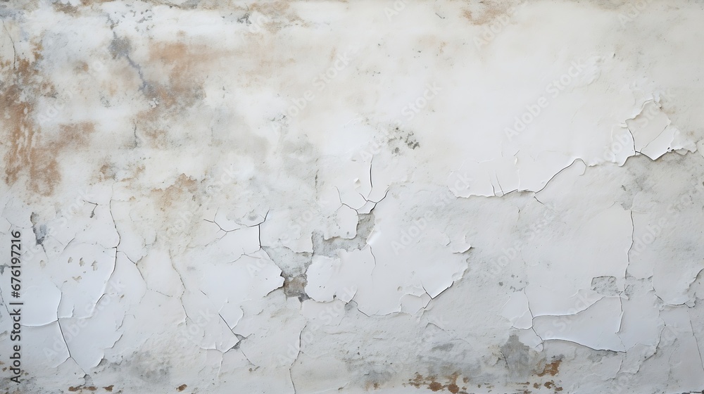 Problem of moisture damage acrylic white painting crack surface texture