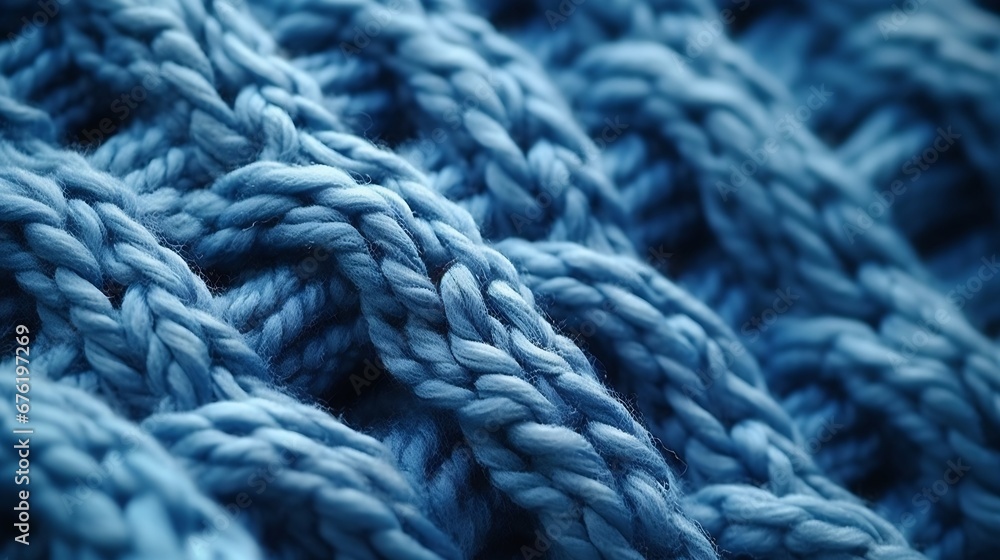 Soft blue wool sweater close-up : Generative AI