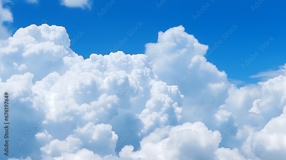 blue sky with big cloud. close-up : Generative AI blue sky with big cloud. close-up : Generative AI
