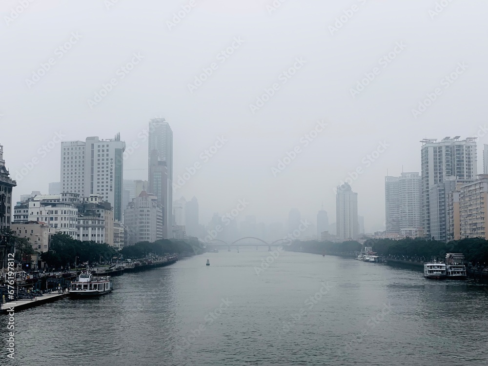 City view from Renmin Bridge in Guangzhou