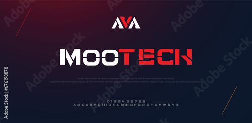 MOOTECH Minimal font creative modern alphabet.. minimalist style fonts set. vector illustration