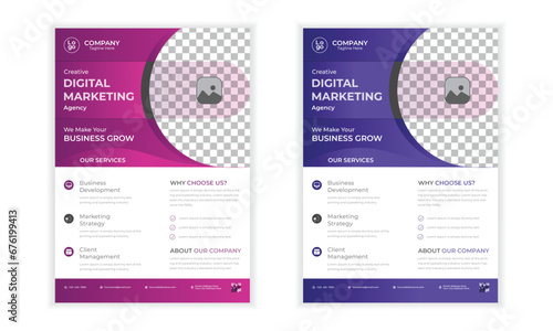  Modern corporate business brochur flyer template design set with 2 colors and organic shapes. marketing, business proposal, promotion, advertise, publication, cover page See Less
