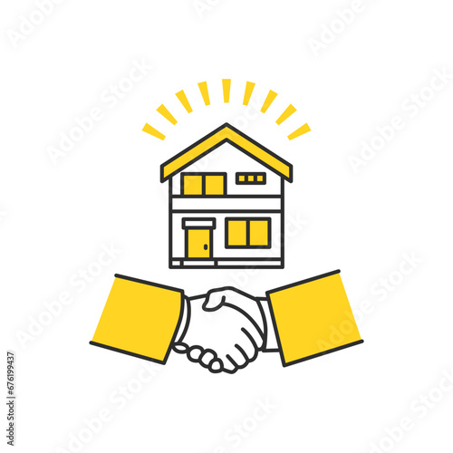 住宅購入、賃貸契約、売買契約のイメージイラスト