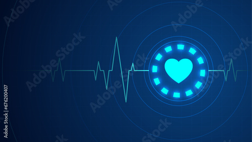 Abstract medical technology background with heart shape
