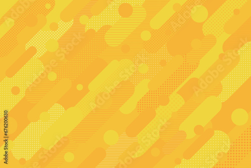 Fototapete 背景素材 黄色 オレンジ 幾何学的なドットとストライプ背景 イベント バックグラウンド 横長ワイド