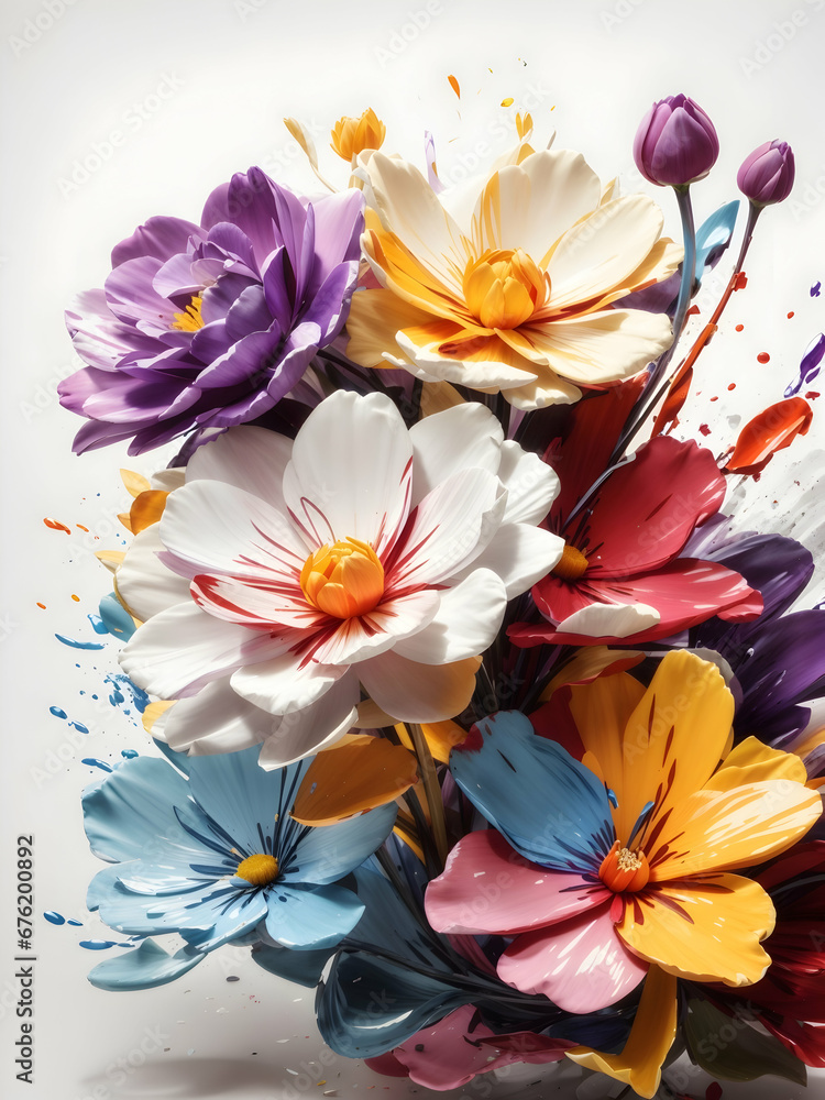 Fototapeta premium Abstract Colorful Flowers Concept Art.