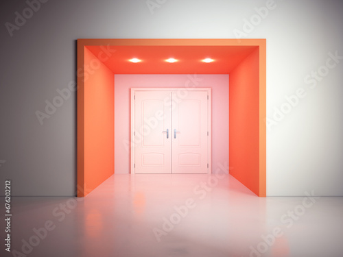 Closed door. Choices and op...