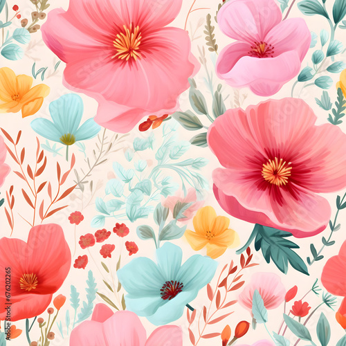 seamless pattern with flowers