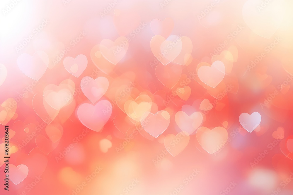 Abstract background with hearts Valentine or Birthday. Generative AI