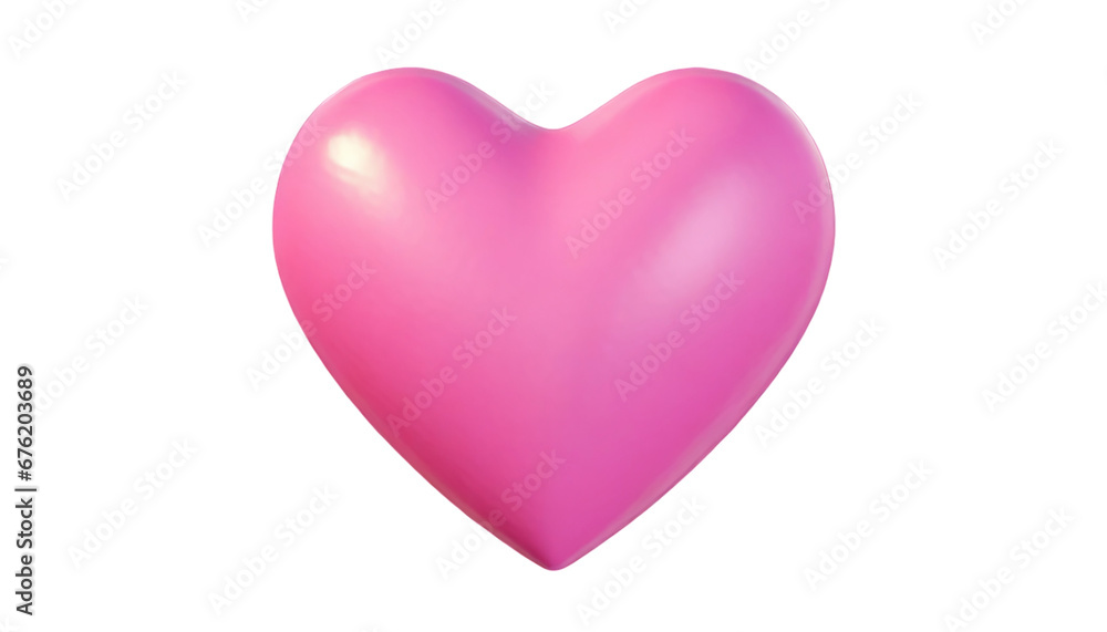 Transparent Background with a 3D Pink Heart Png