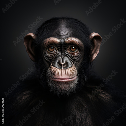 Chimpanzee Artistic Style Illustration Painting Drawing Close-up Portrait Artistic Style Money Perfect for Print on Demand © Kevin
