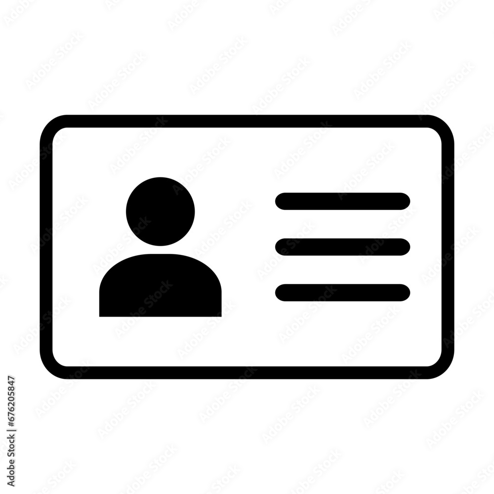 Employee clerk card, vcard vector icon illustration for graphic design, logo, web site, social media, mobile app, ui Employee clerk card, vcard vector icon illustration for graphic design, logo, web site, social media, mobile app, ui