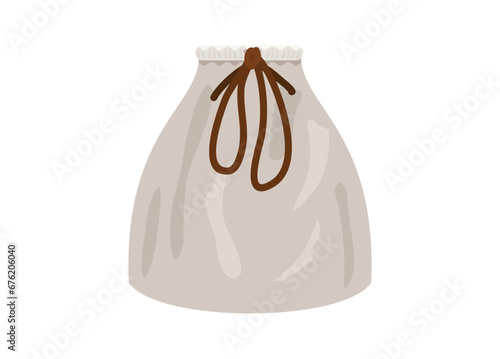 Fabric pouch. Simple flat illustration.