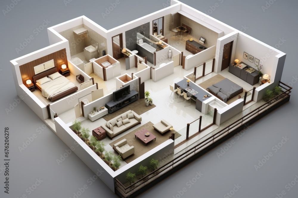 Architectural drawing blueprint. Generative AI Architectural drawing blueprint. Generative AI