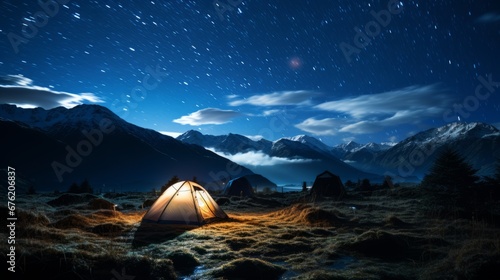 camping in the night