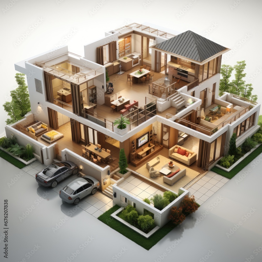 Architectural drawing blueprint. Generative AI Architectural drawing blueprint. Generative AI