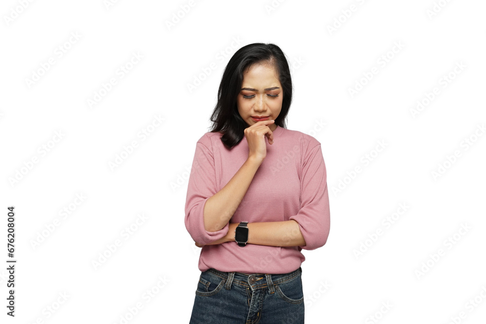 Young Woman Crying and Sad Isolated Background Young Woman Crying and Sad Isolated Background
