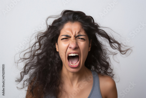 Furious angry woman screaming