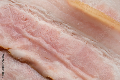 Bacon. Fresh sliced bacon close up