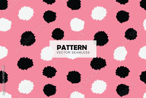 Abstract circles cute shape pink background seamless repeat pattern