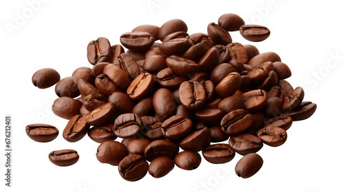 coffee beans on a transparent background - Generative AI