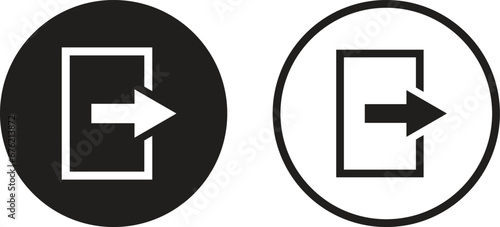 Photos Logout icon set vector in two styles . Exit icon . Quit icon