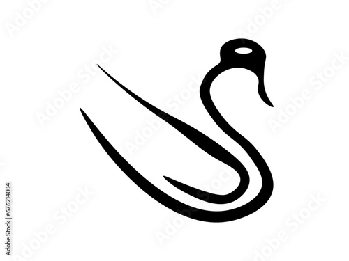 black swan on white