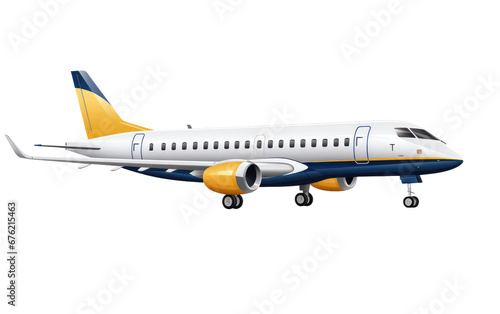 Embraer E-Jet Airplane On Isolated background