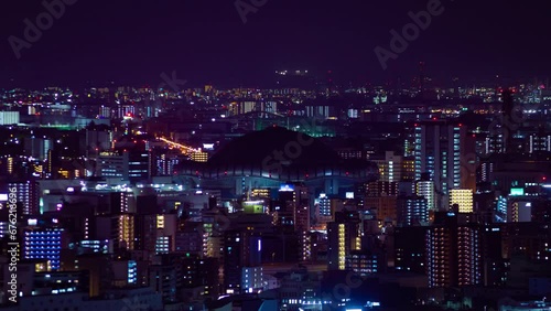 Wallpaper Mural A night timelapse of cityscape near Kyocera dome in Osaka telephoto shot zoom Torontodigital.ca