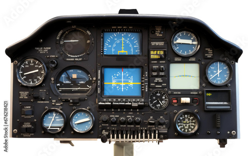 Plane Control Panel On Isolated Background