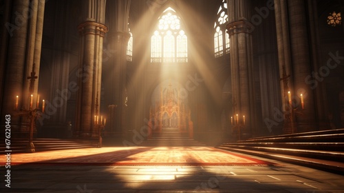 The cathedral's transept, where sunlight spills through the windows, illuminating the sacred space with a heavenly glow