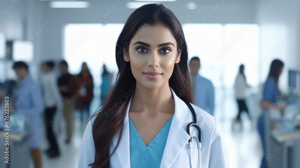 young indian doctor standing at hospital young indian doctor standing at hospital