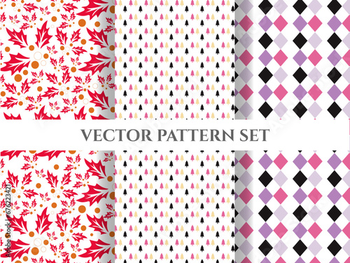 vector pattern set ,Set of Geometric seamless patterns