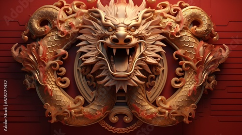 chinese dragon statue for chinese new year ai generated
